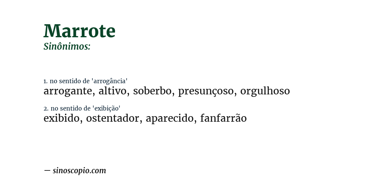 Sinônimo de marrote