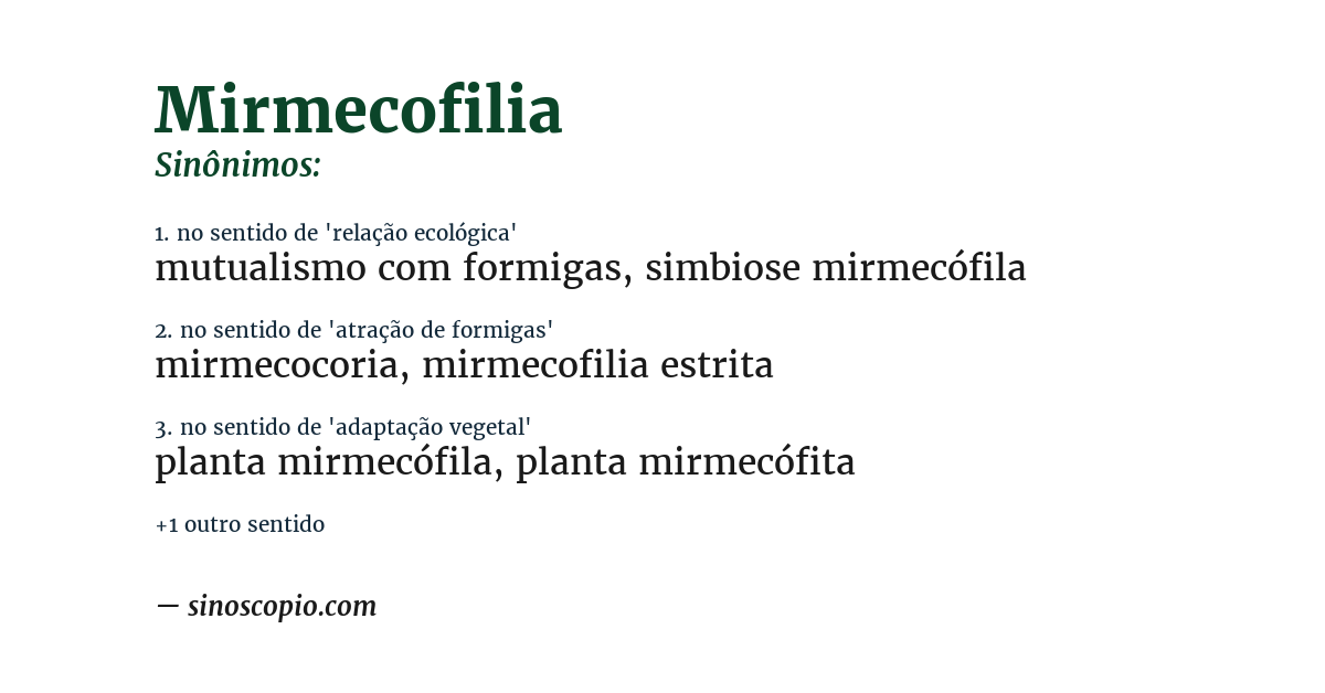 Sinônimo de mirmecofilia