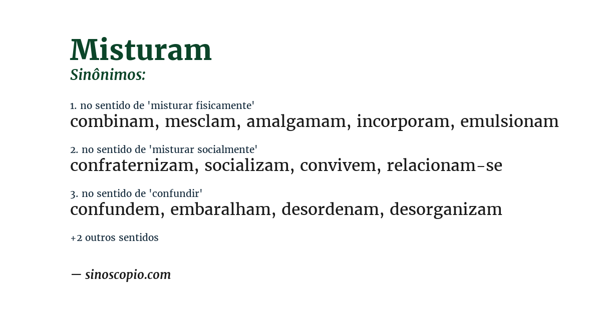 Sinônimo de misturam