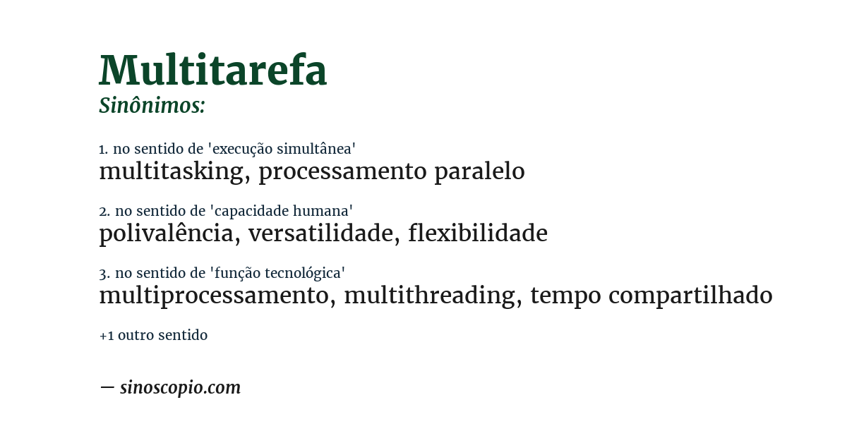 Sinônimo de multitarefa