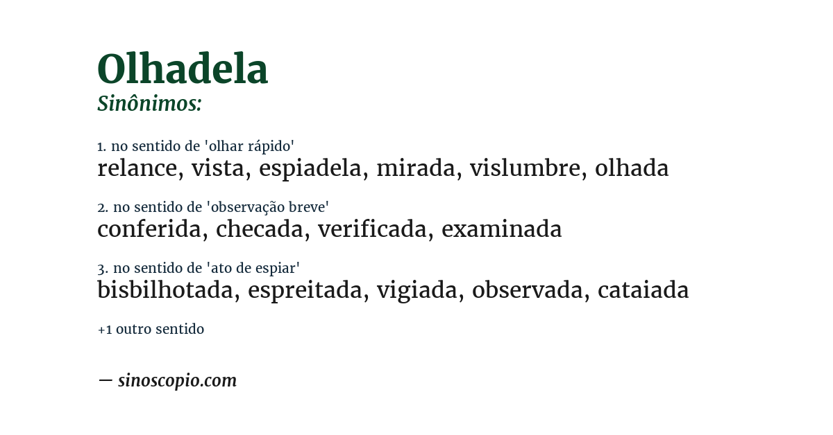 Sinônimo de olhadela