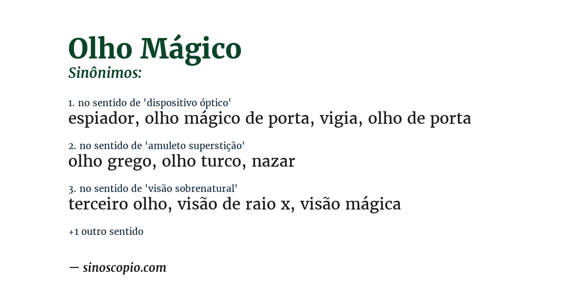Sinônimo de olho mágico