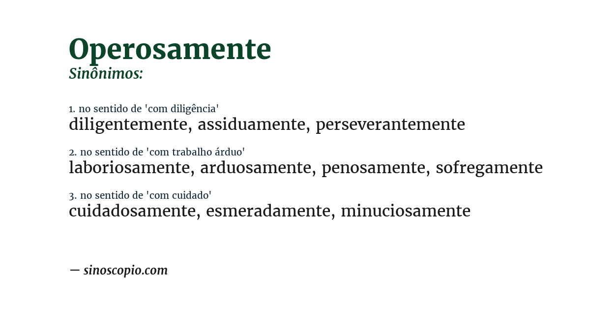 Sinônimo de operosamente