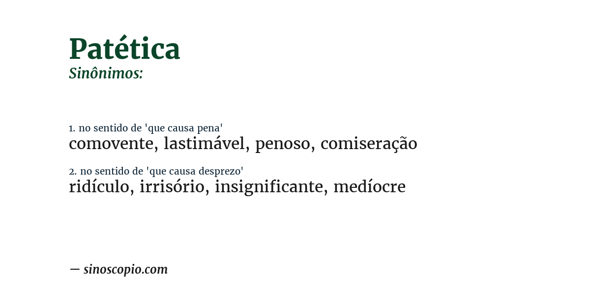Sinônimo de patética