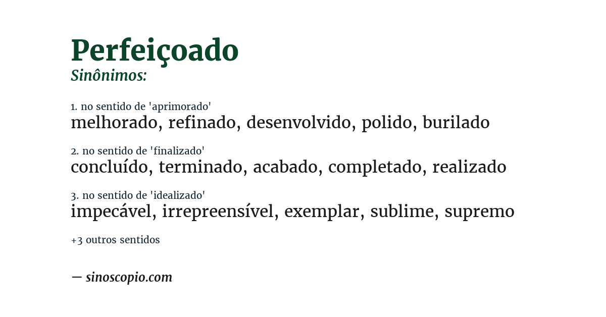 Sinônimo de perfeiçoado