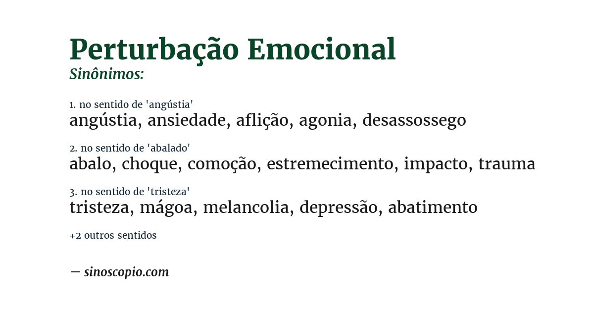 Sinônimo de perturbação emocional