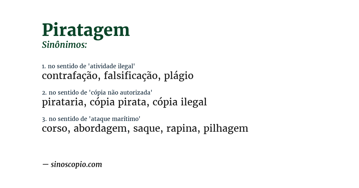 Sinônimo de piratagem