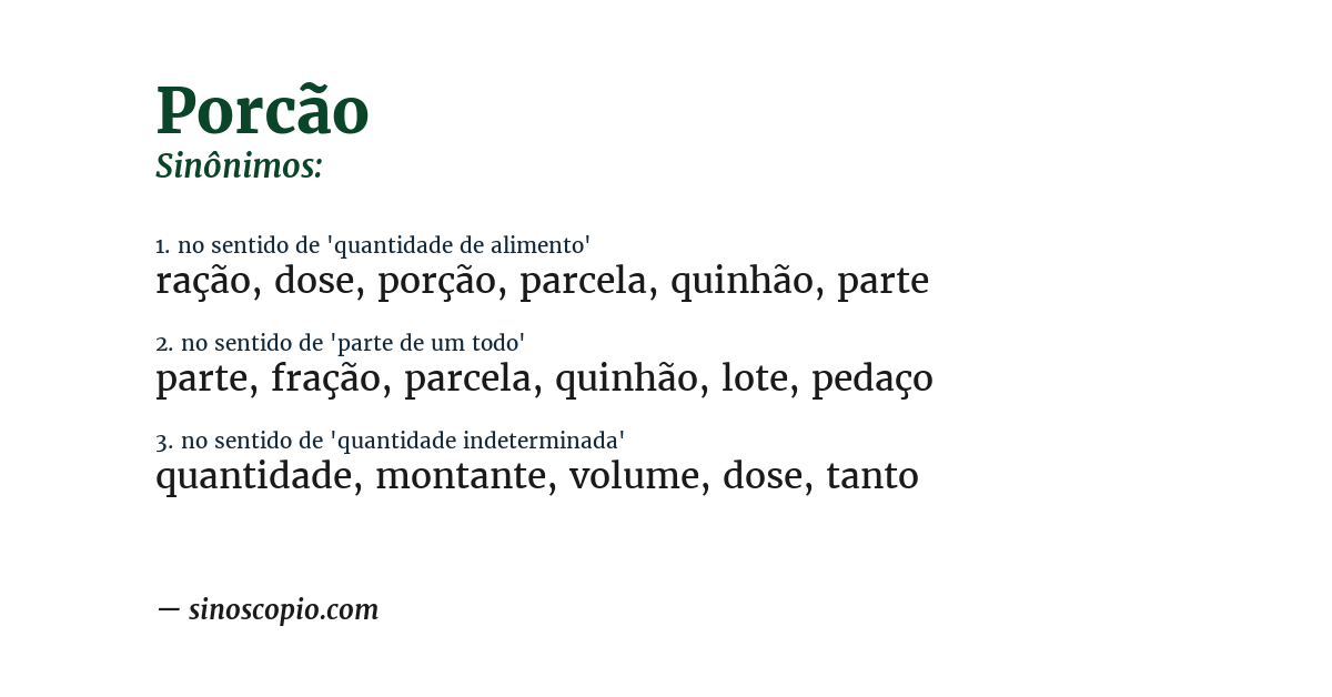 Sinônimo de porcão