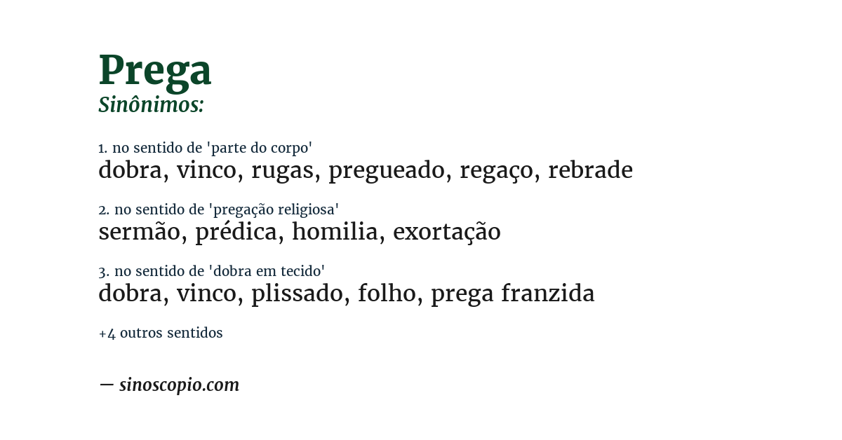 Sinônimo de prega