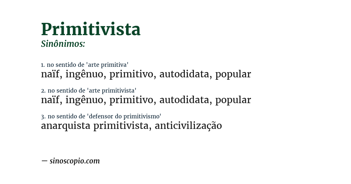Sinônimo de primitivista