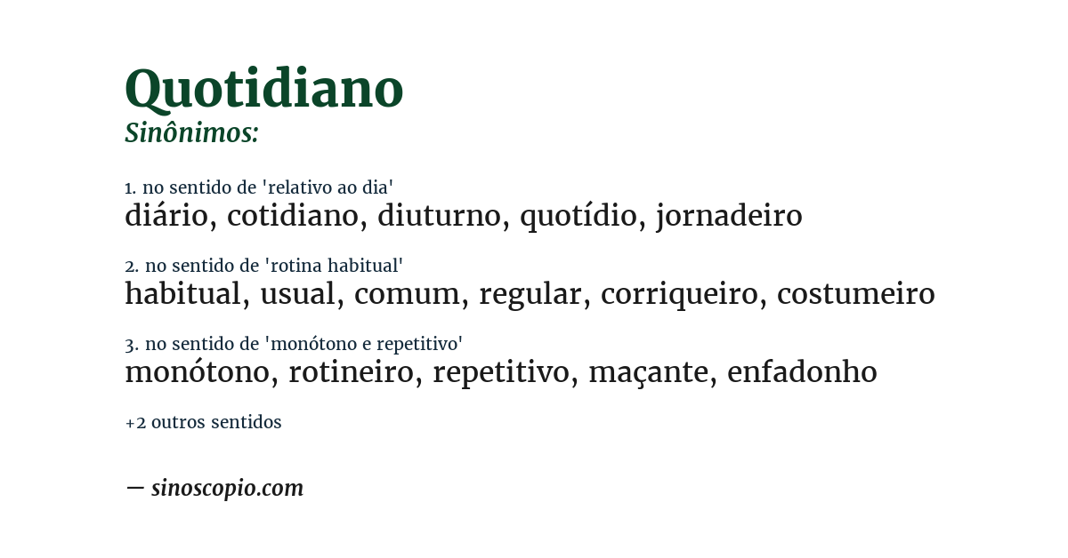 Sinônimo de quotidiano