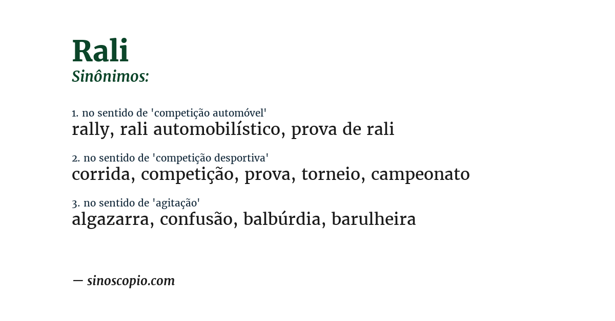 Sinônimo de rali