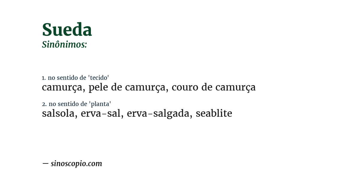 Sinônimo de sueda