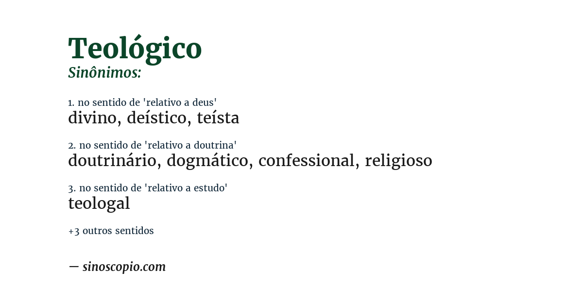 Sinônimo de teológico