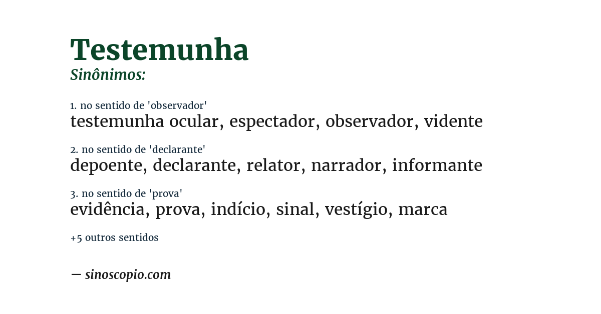 Sinônimo de testemunha
