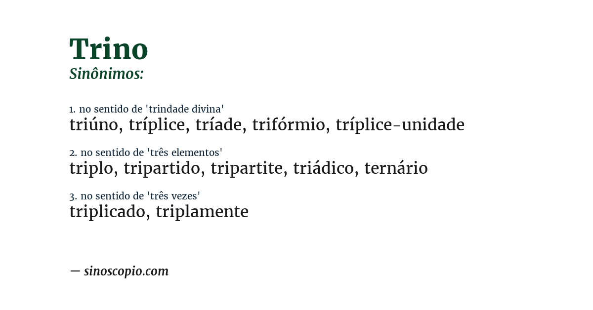 Sinônimo de trino