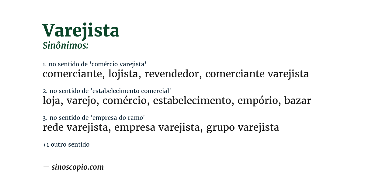 Sinônimo de varejista