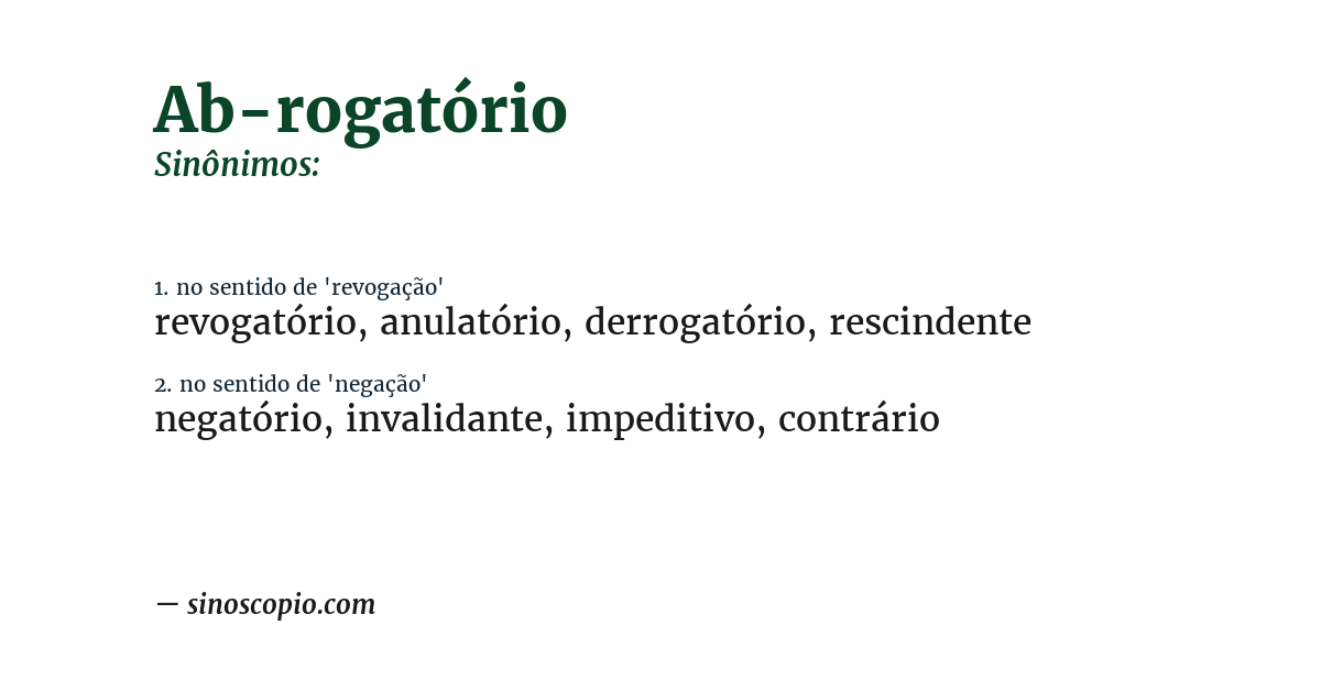 Sinônimo de ab-rogatório