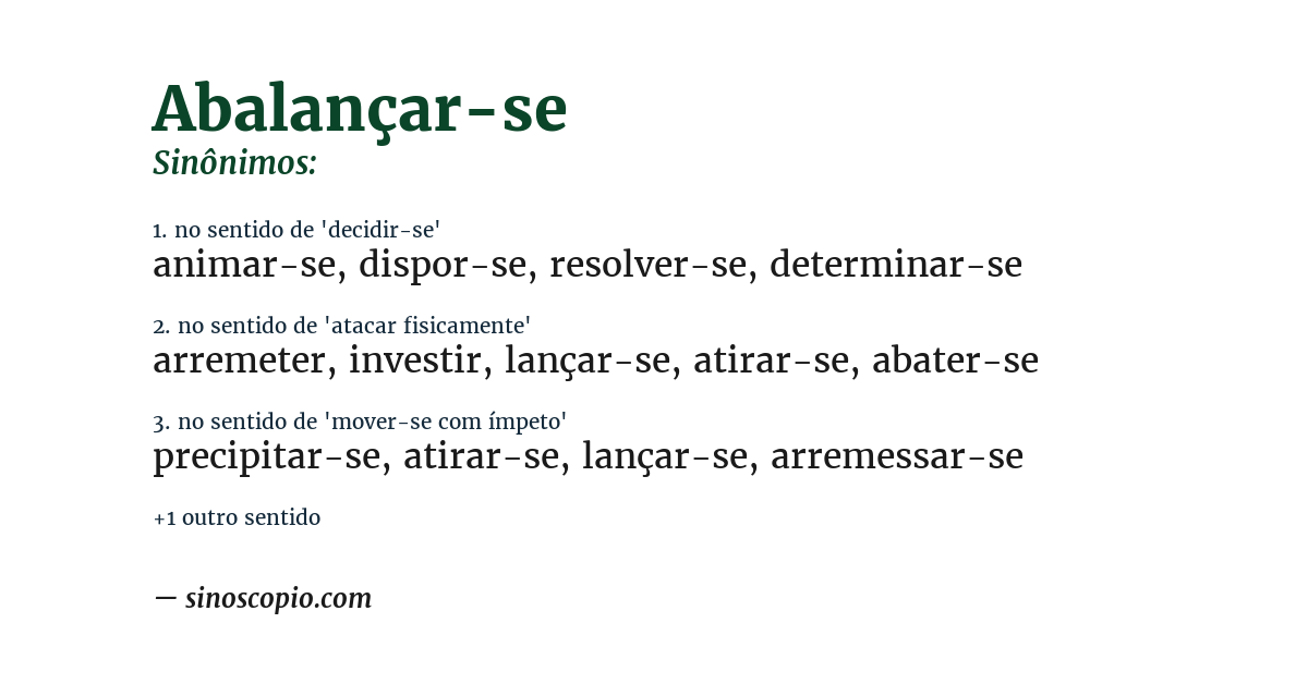 Sinônimo de abalançar-se