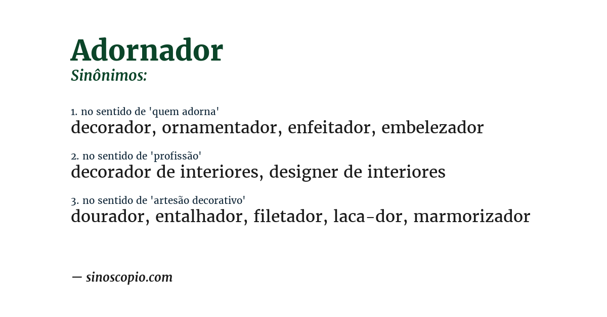 Sinônimo de adornador