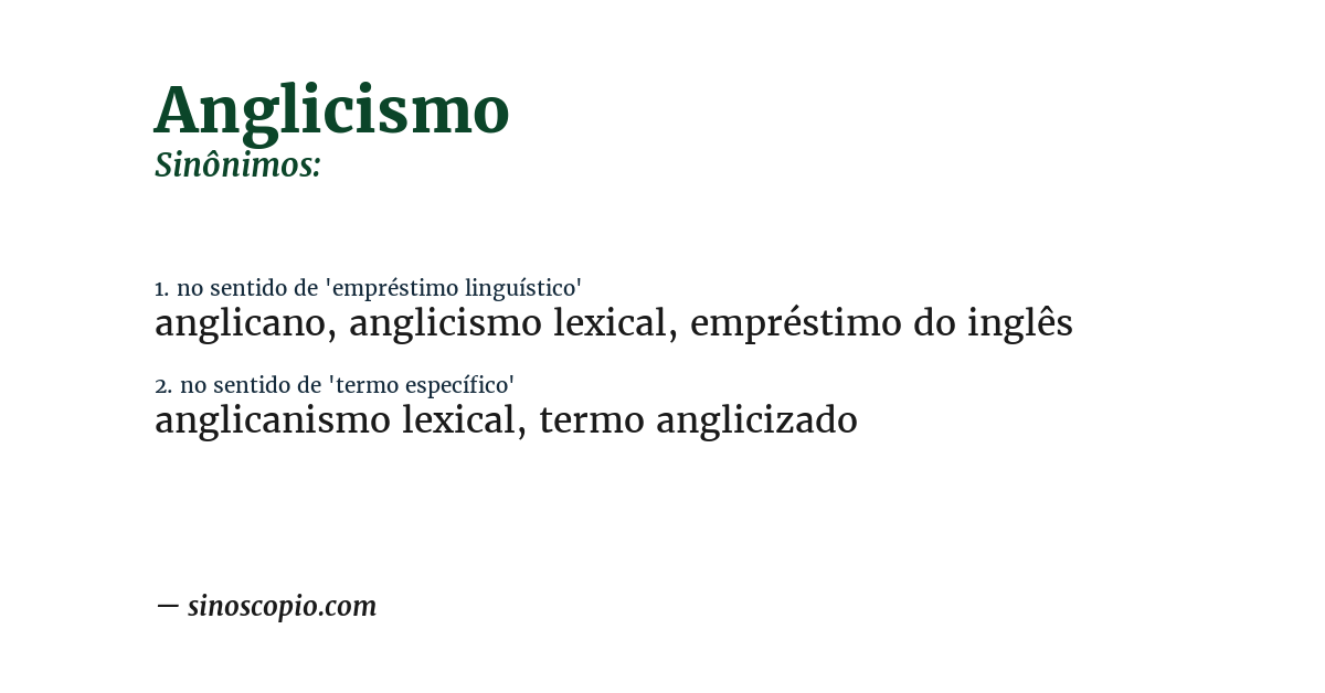 Sinônimo de anglicismo