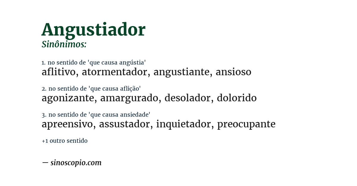 Sinônimo de angustiador