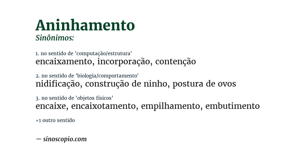 Sinônimo de aninhamento