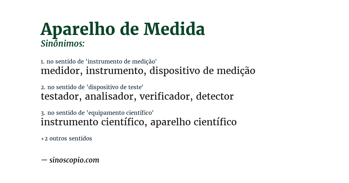 Sinônimo de aparelho de medida