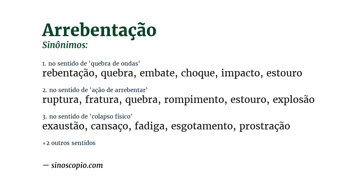 Sinônimo de arrebentação