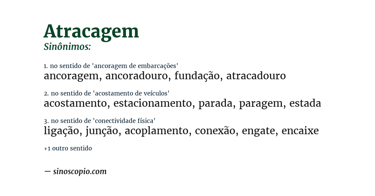 Sinônimo de atracagem