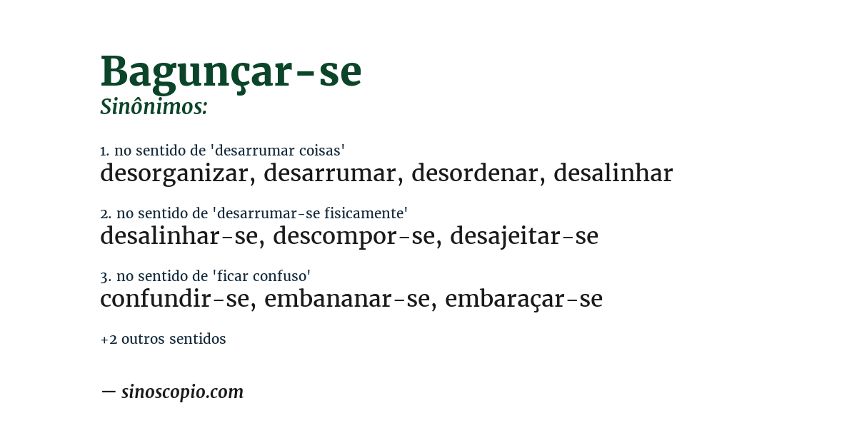 Sinônimo de bagunçar-se