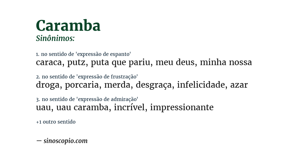 Sinônimo de caramba
