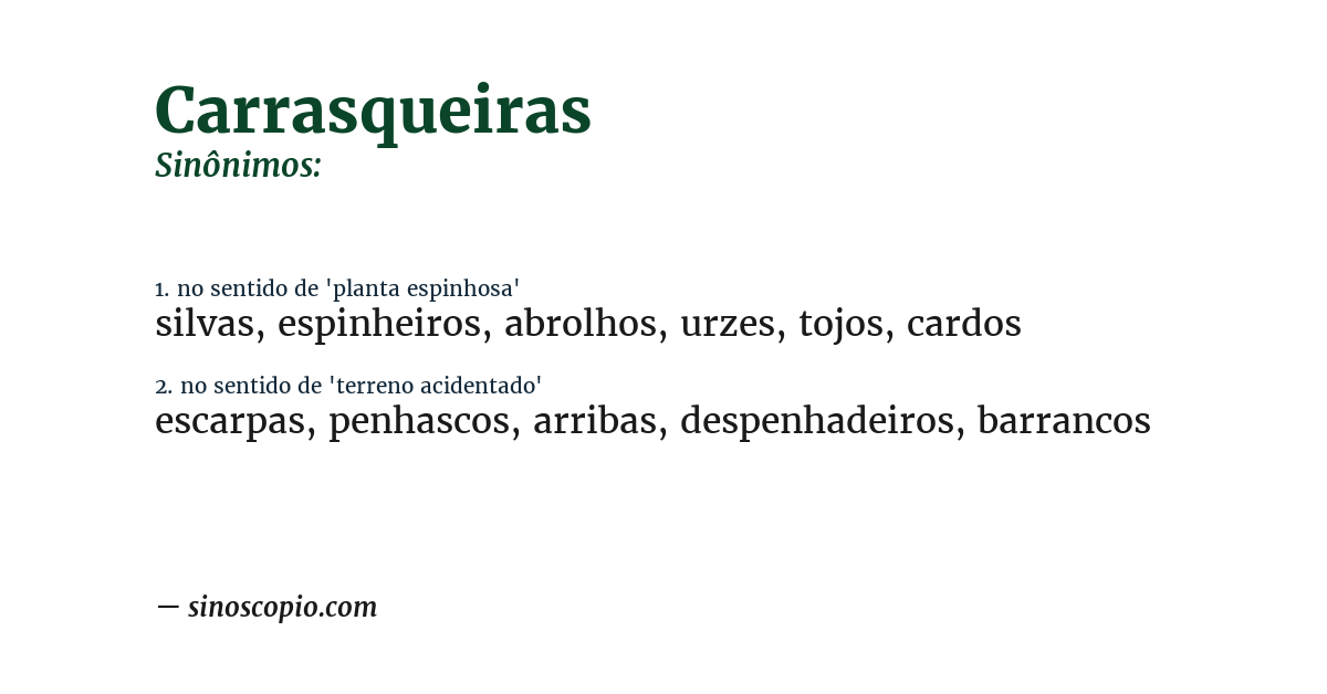 Sinônimo de carrasqueiras
