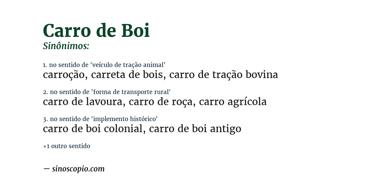 Sinônimo de carro de boi