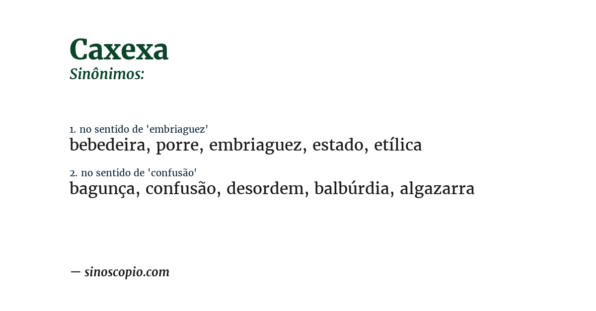 Sinônimo de caxexa