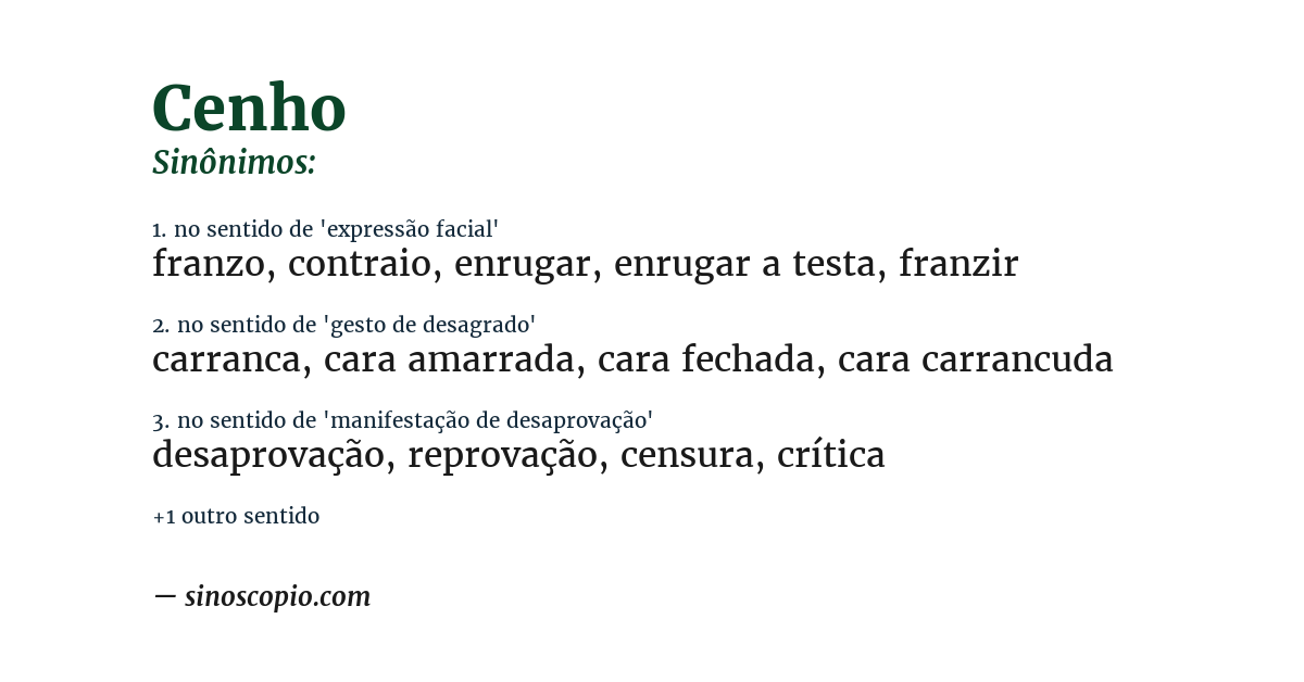 Sinônimo de cenho