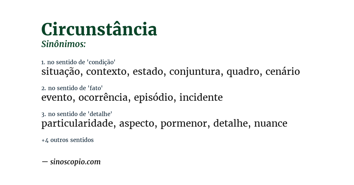 Sinônimo de circunstância