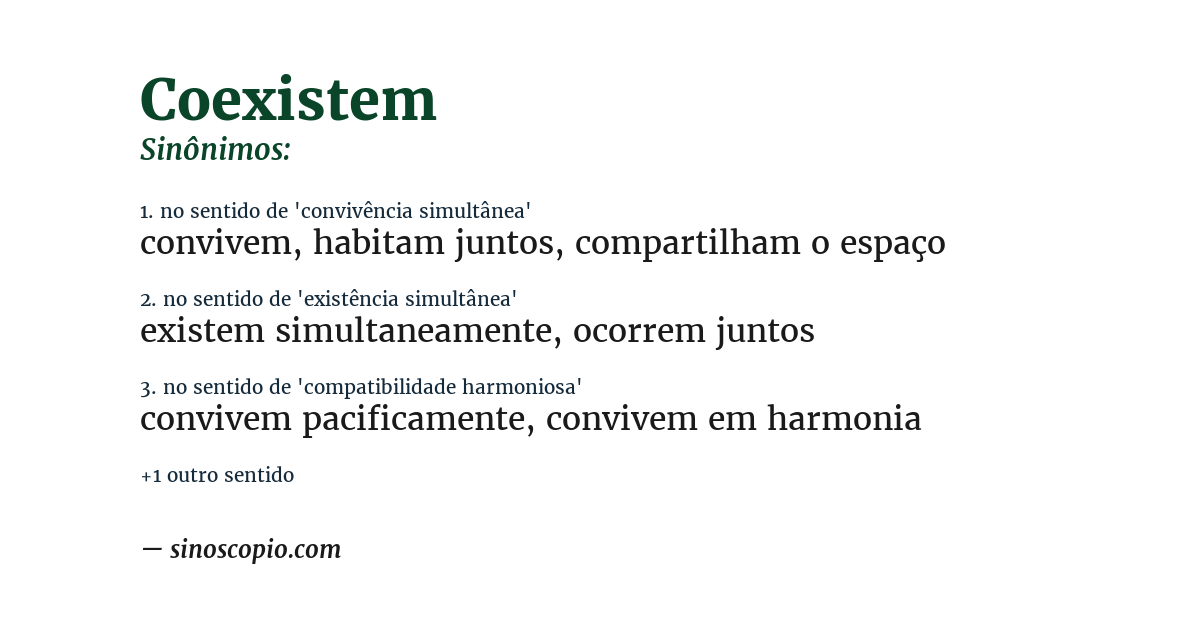 Sinônimo de coexistem