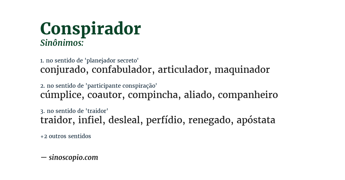 Sinônimo de conspirador
