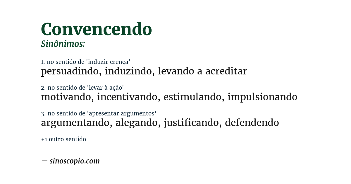 Sinônimo de convencendo