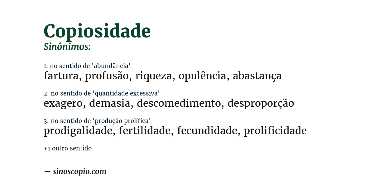 Sinônimo de copiosidade