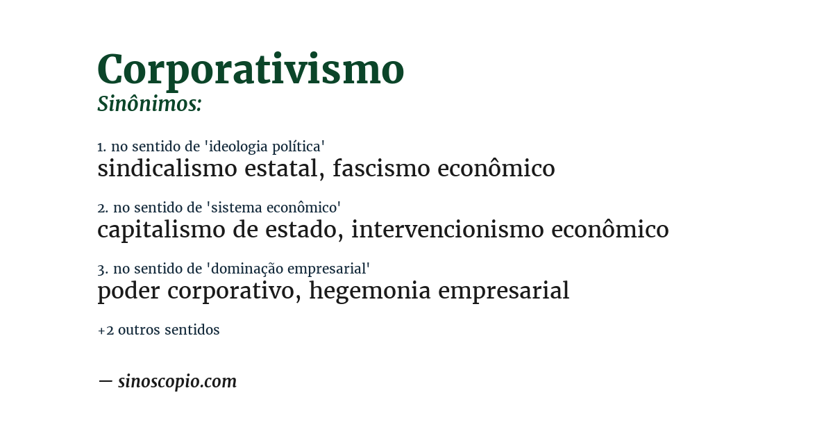 Sinônimo de corporativismo