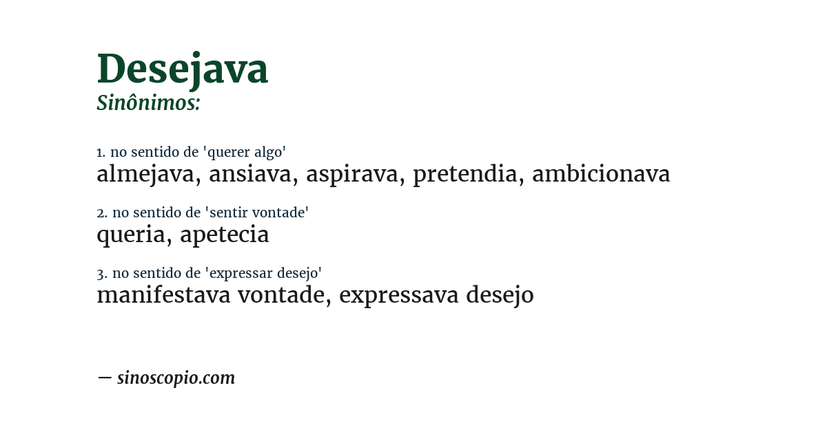Sinônimo de desejava