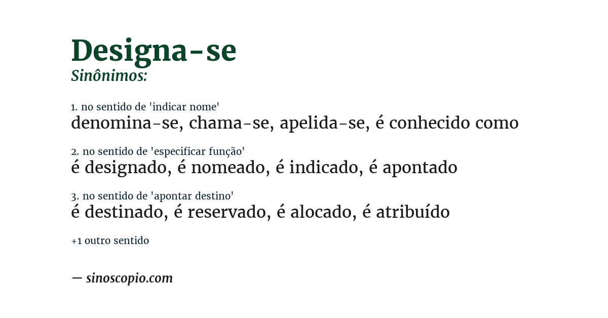 Sinônimo de designa-se