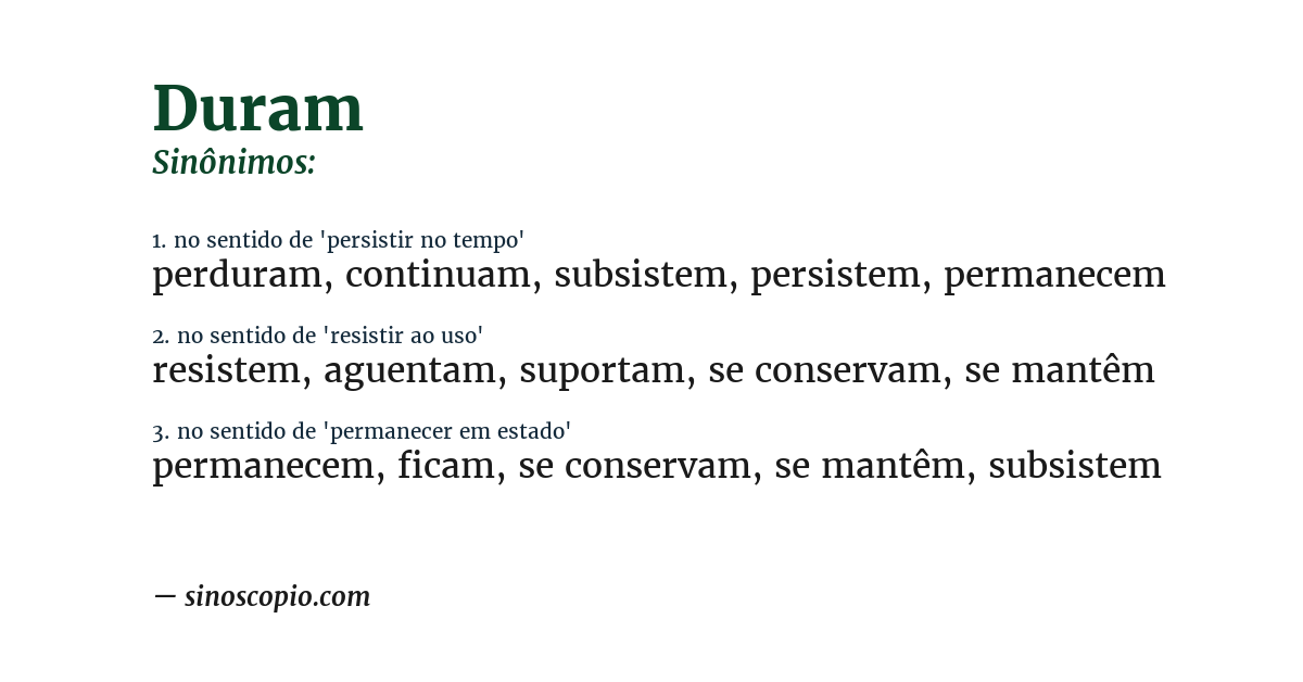 Sinônimo de duram