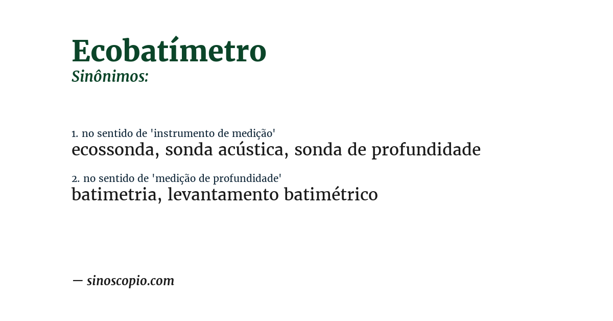Sinônimo de ecobatímetro