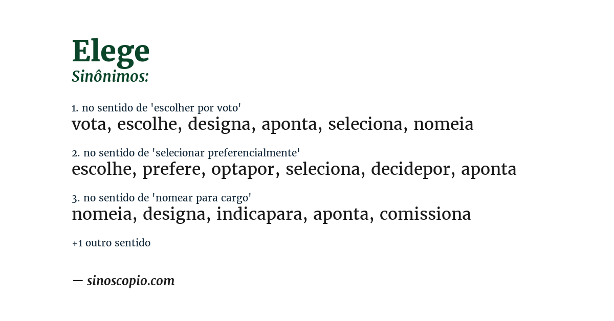 Sinônimo de elege