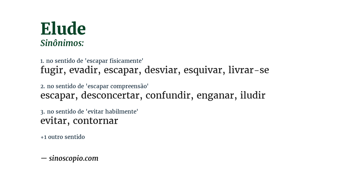 Sinônimo de elude