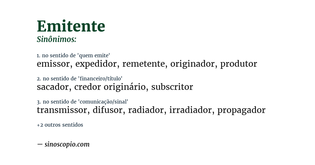 Sinônimo de emitente