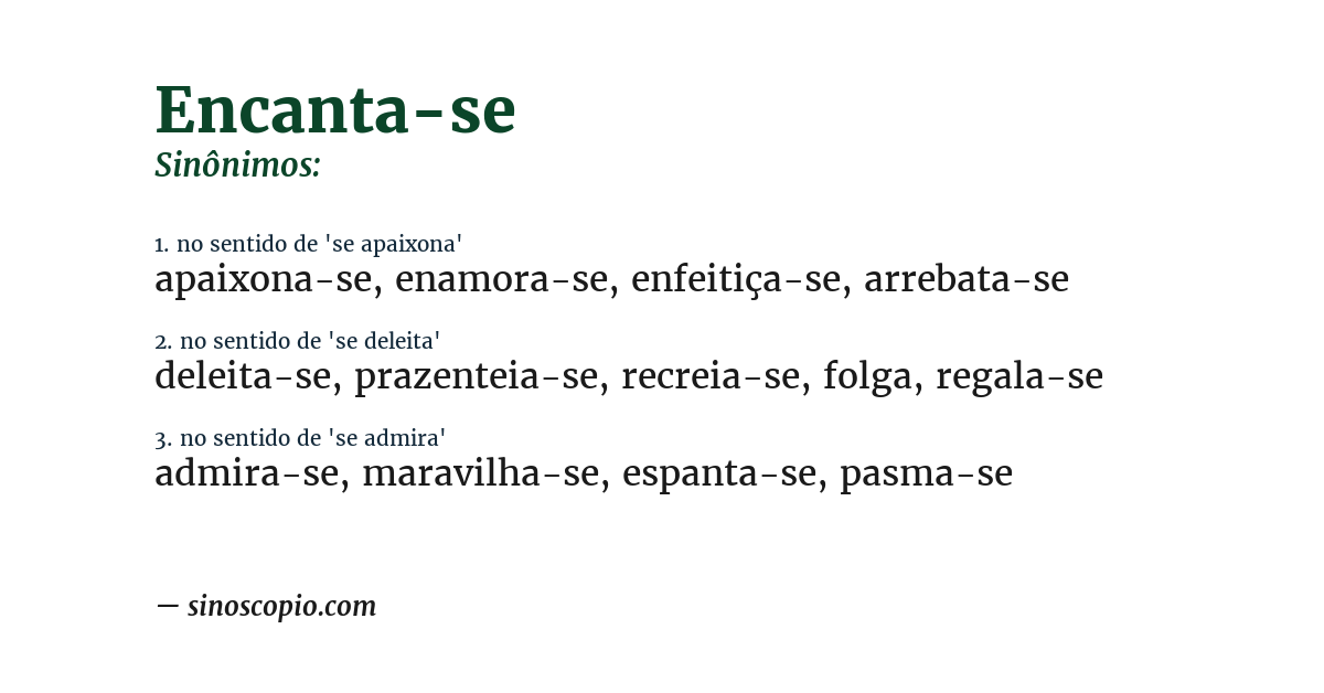 Sinônimo de encanta-se